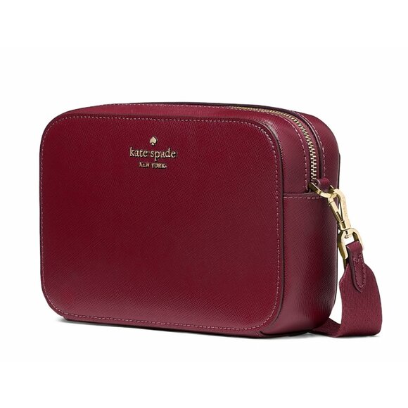 New Kate Spade Madison Mini Camera Bag Saffiano Leather Blackberry - Picture 2 of 5